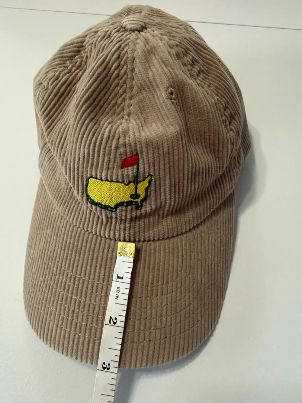 VTG Masters American Needle Corduroy Baseball Cap Hat USA Beige Augusta National
